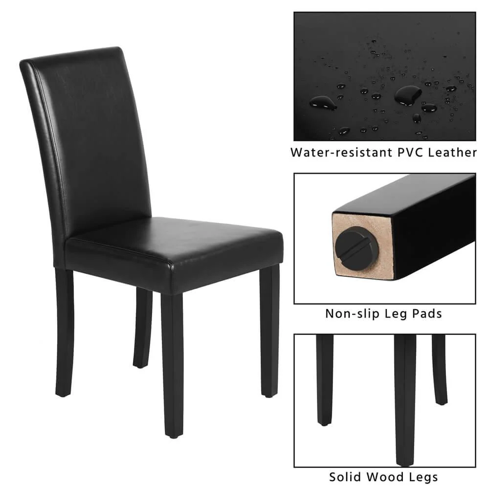 Yaheetech Dining Living Room PU Cushion Chairs 4pcs - Image 7