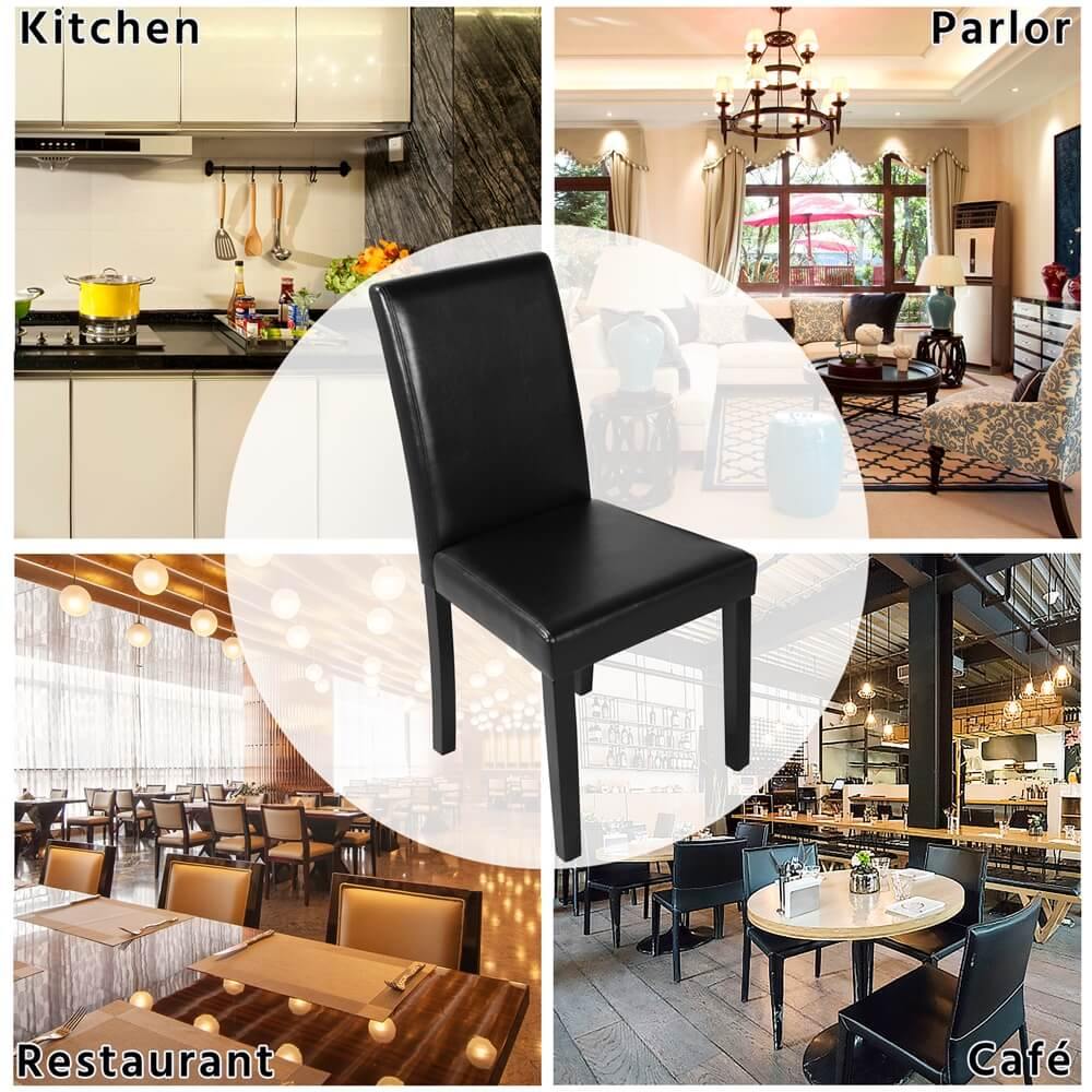 Yaheetech Dining Living Room PU Cushion Chairs 4pcs - Image 8