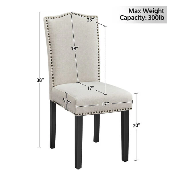 Yaheetech Dining Chairs Set of 2 Dining Room Chairs - Image 3