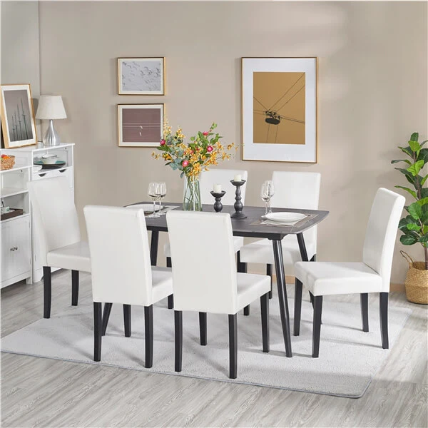 Yaheetech Dining Chairs Set of 4 PU Leather Upholstered Parsons - Image 10