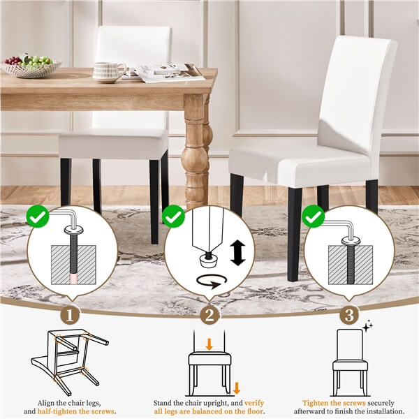 Yaheetech Dining Chairs Set of 4 PU Leather Upholstered Parsons - Image 8