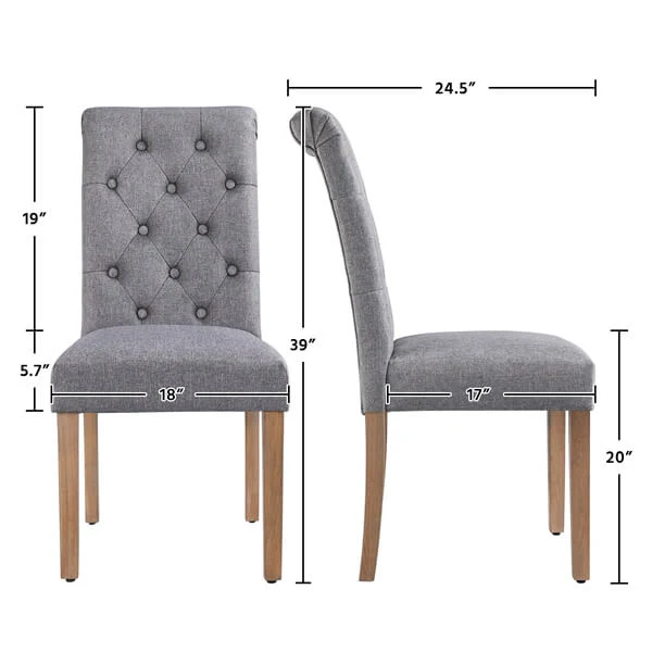 Yaheetech Dining Chairs Set of 6 Fabric Upholstered Dining Chairs - Image 3