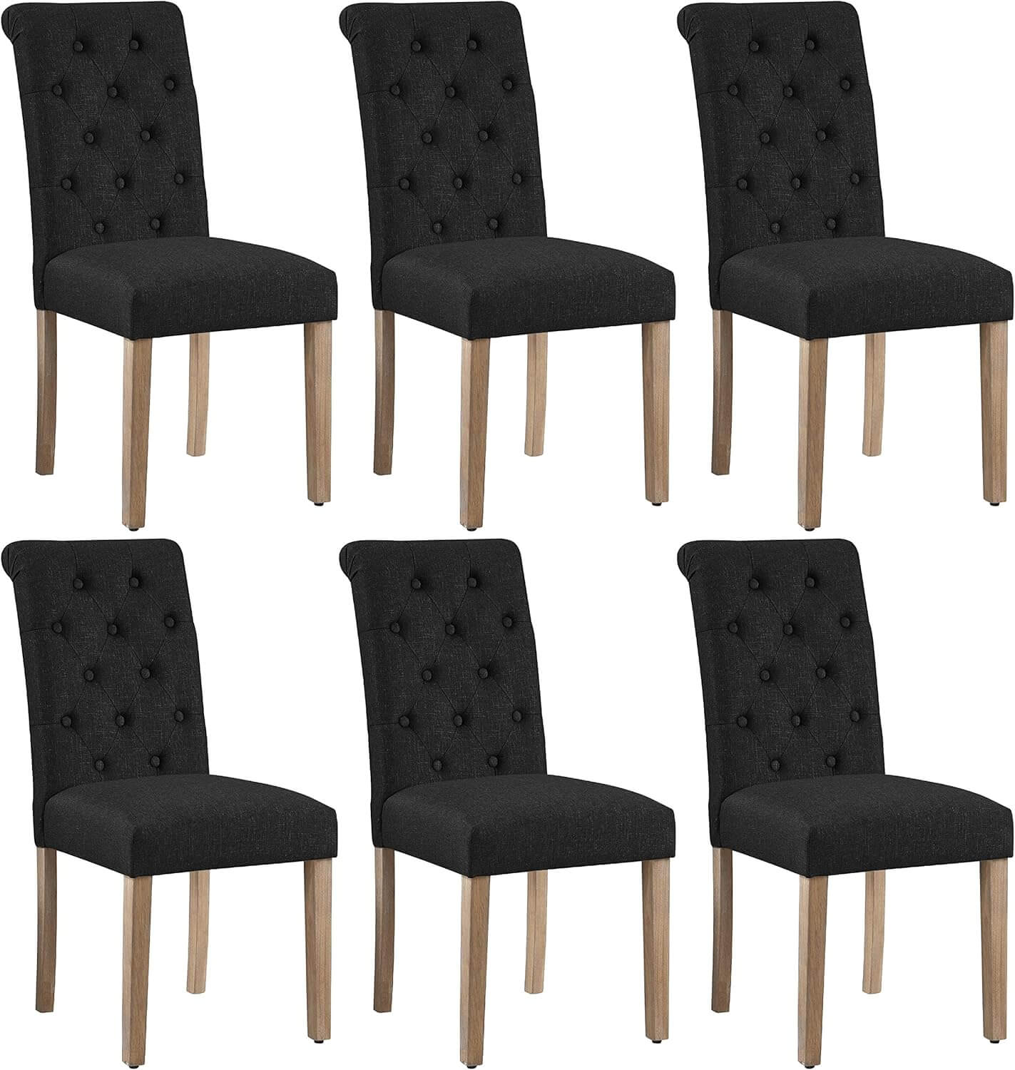 Yaheetech Dining Chairs Set of 6 Fabric Upholstered Dining Chairs - Image 5