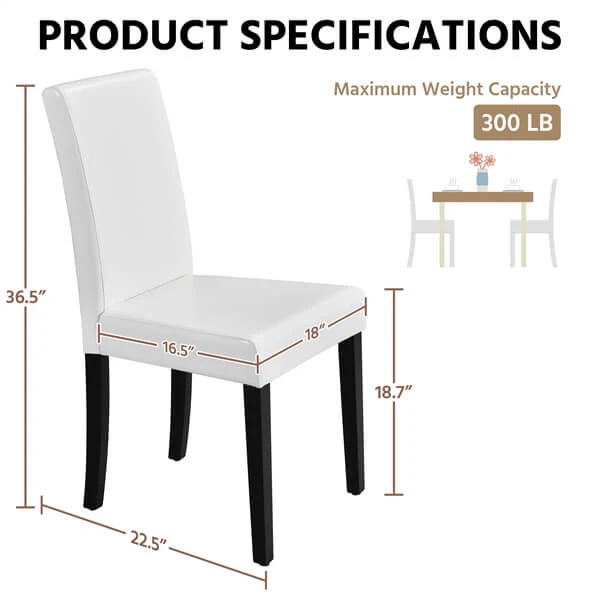 Yaheetech Dining Chairs Set of 6 Faux Leather - Image 3