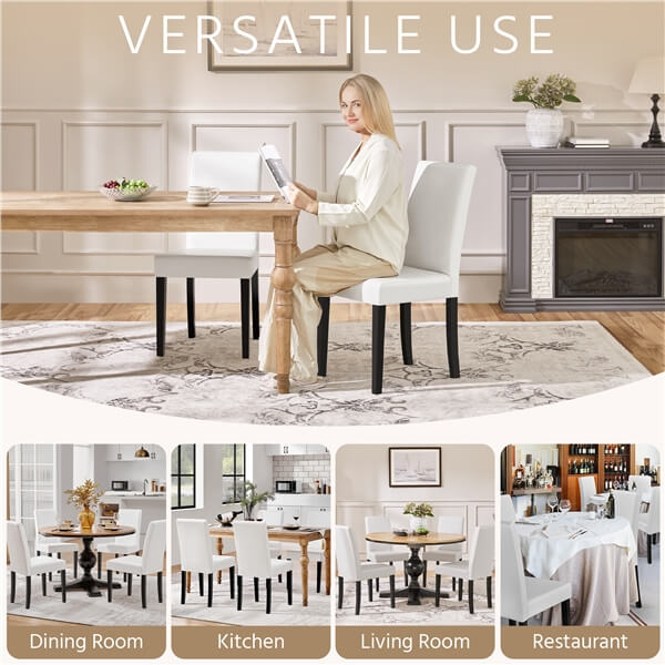 Yaheetech Dining Chairs Set of 6 Faux Leather - Image 6