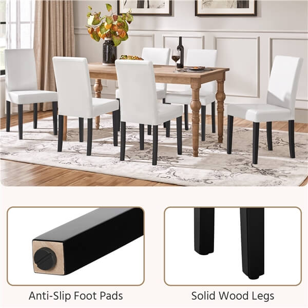 Yaheetech Dining Chairs Set of 6 Faux Leather - Image 7