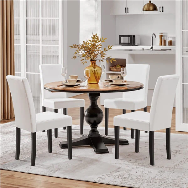 Yaheetech Dining Chairs Set of 6 Faux Leather - Image 8