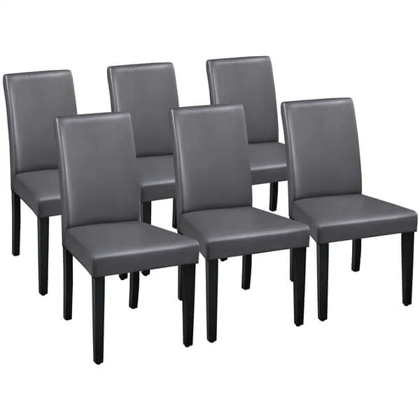 Yaheetech Dining Chairs Set of 6 Faux Leather - Image 2