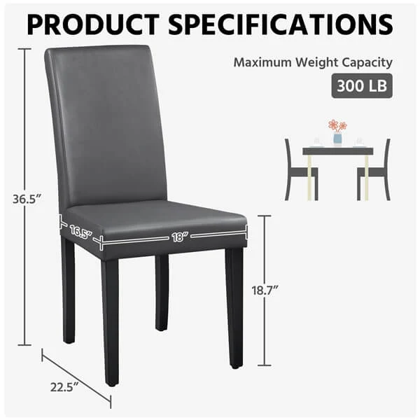 Yaheetech Dining Chairs Set of 6 Faux Leather - Image 3