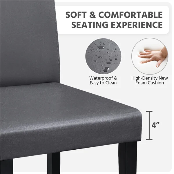Yaheetech Dining Chairs Set of 6 Faux Leather - Image 4