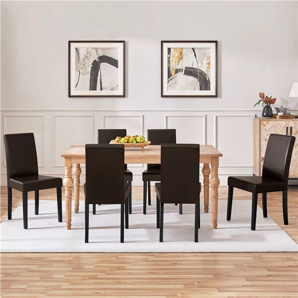 Yaheetech Dining Chairs Set of 6 Faux Leather - Image 9