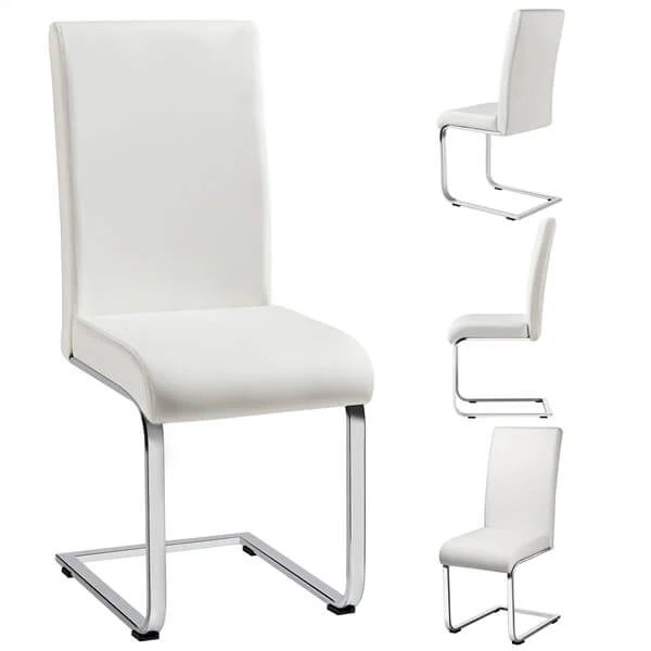 Yaheetech Dining Chairs Set of 6 Modern Faux Leather - Image 4