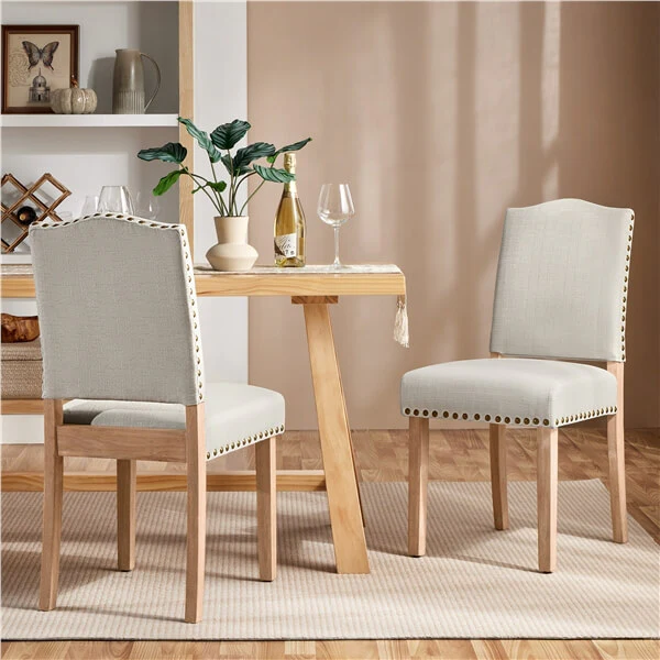 Yaheetech Dining Room Chair Fabric Parsons Chairs with Nailhead Trim - Image 8