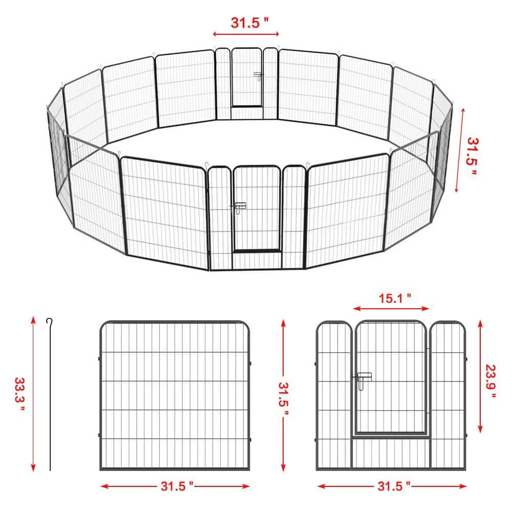 Yaheetech Dog Playpen 16 Panels 32 Inch - Image 3