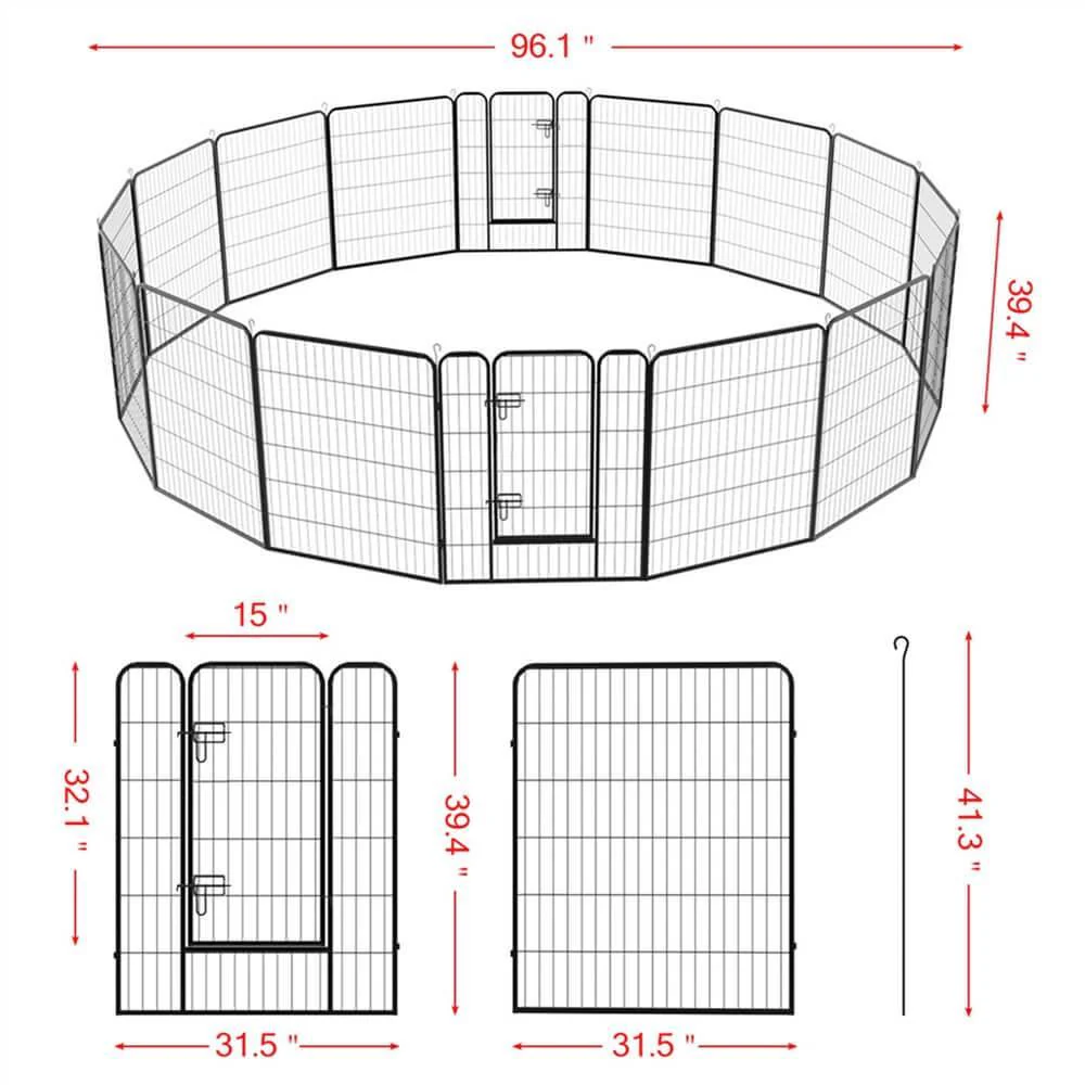 Yaheetech Dog Playpen 16 Panels 40 Inch - Image 3