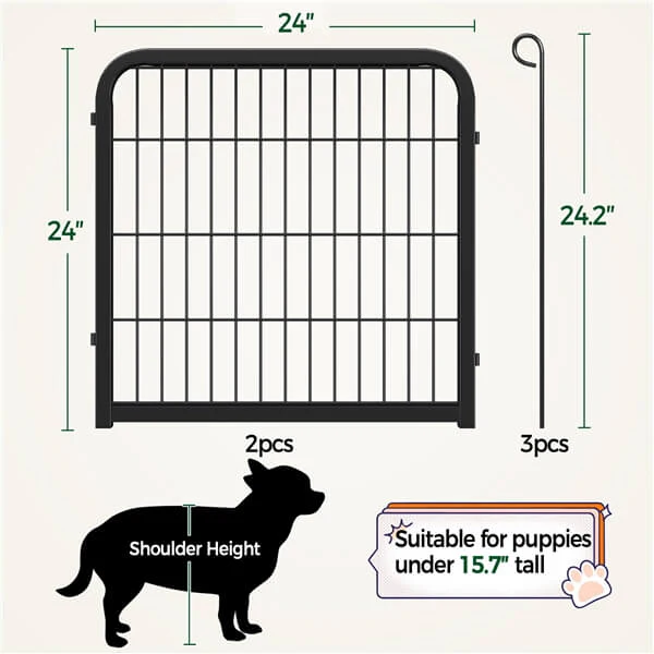 Yaheetech Dog Playpen, 24 inch 2 Panels Dog Pen - Image 3