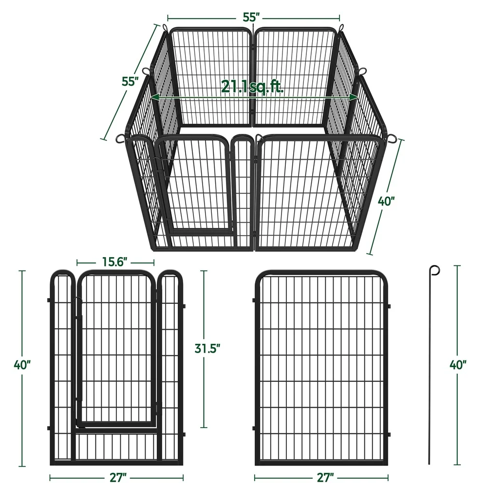 Yaheetech 39.5″ Tall, 8 Panels Dog Playpen - Image 3