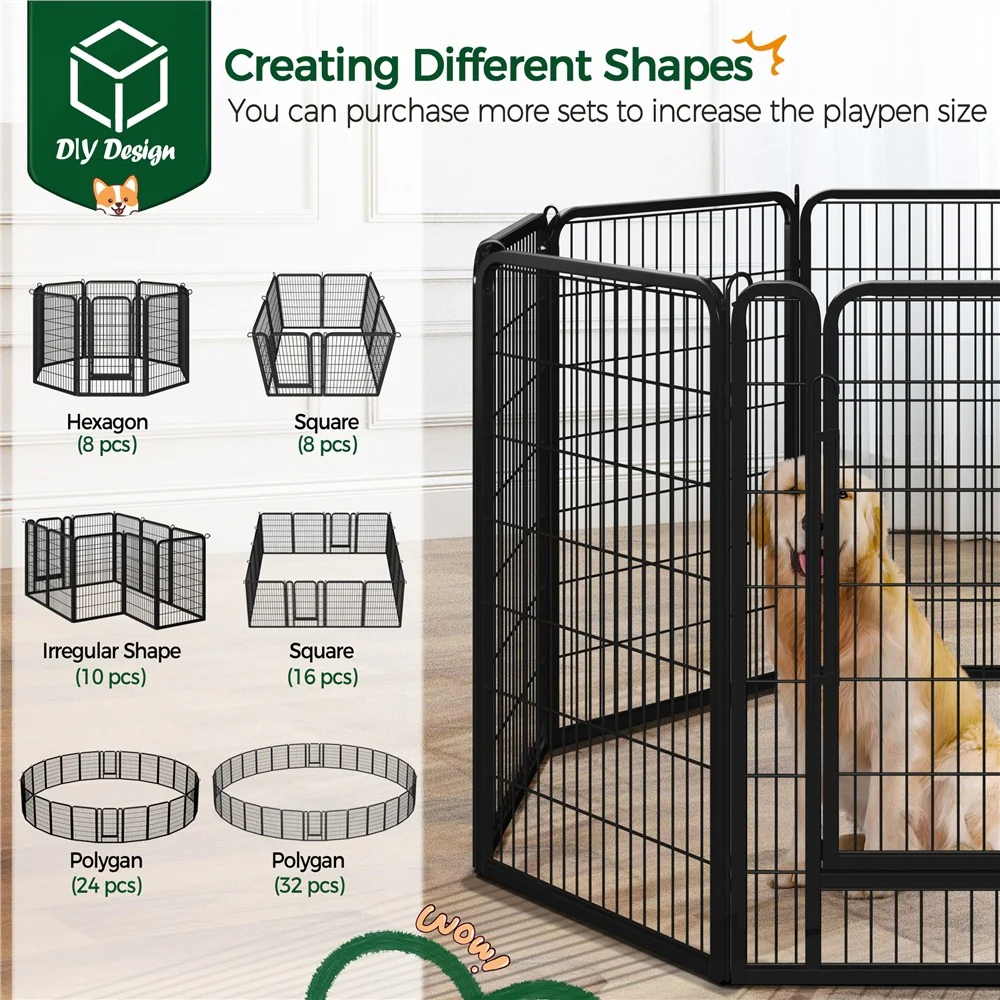Yaheetech 39.5″ Tall, 8 Panels Dog Playpen - Image 5