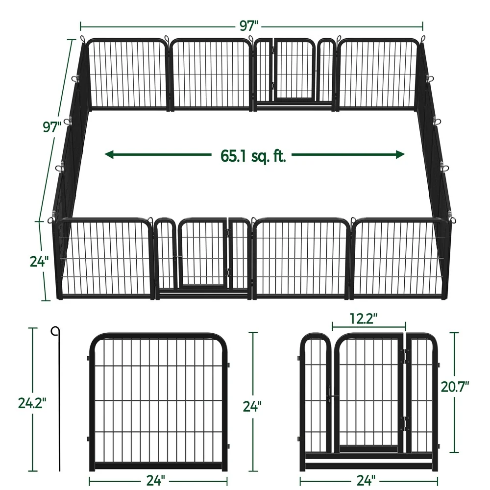 Yaheetech Dog Playpen Outdoor, 24 inch 16/12 Panels - Image 4
