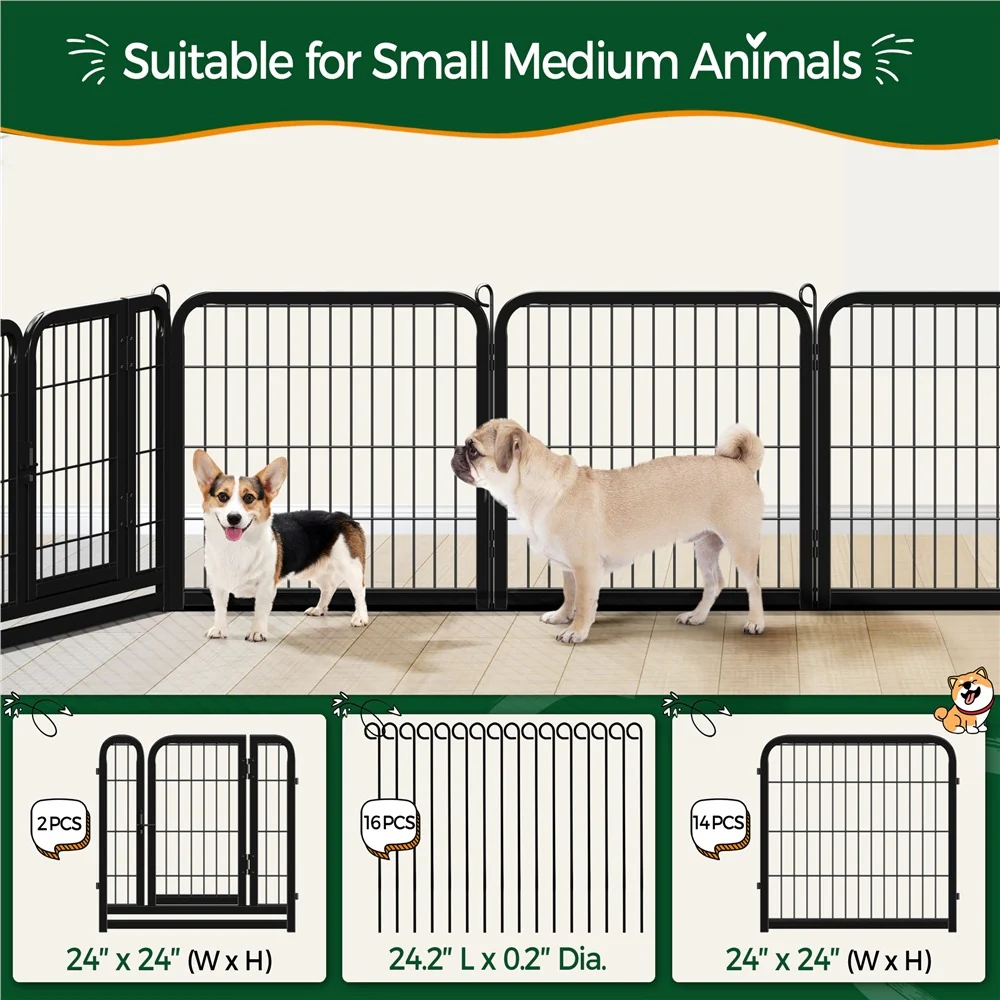 Yaheetech Dog Playpen Outdoor, 24 inch 16/12 Panels - Image 6