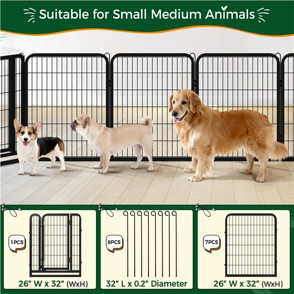 Yaheetech Dog Playpen Outdoor, 32 inch 8/12 Panels - Image 6