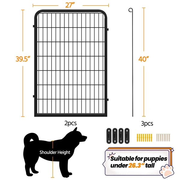 Yaheetech 39.5″ Tall 2/6 Panels Dog Playpen - Image 4