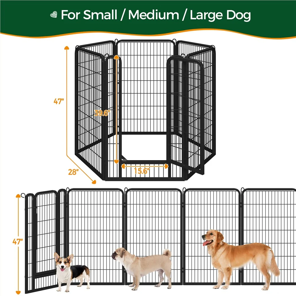 Yaheetech 47.5″ Tall 6/8 Panels Dog Playpen Outdoor - Image 5