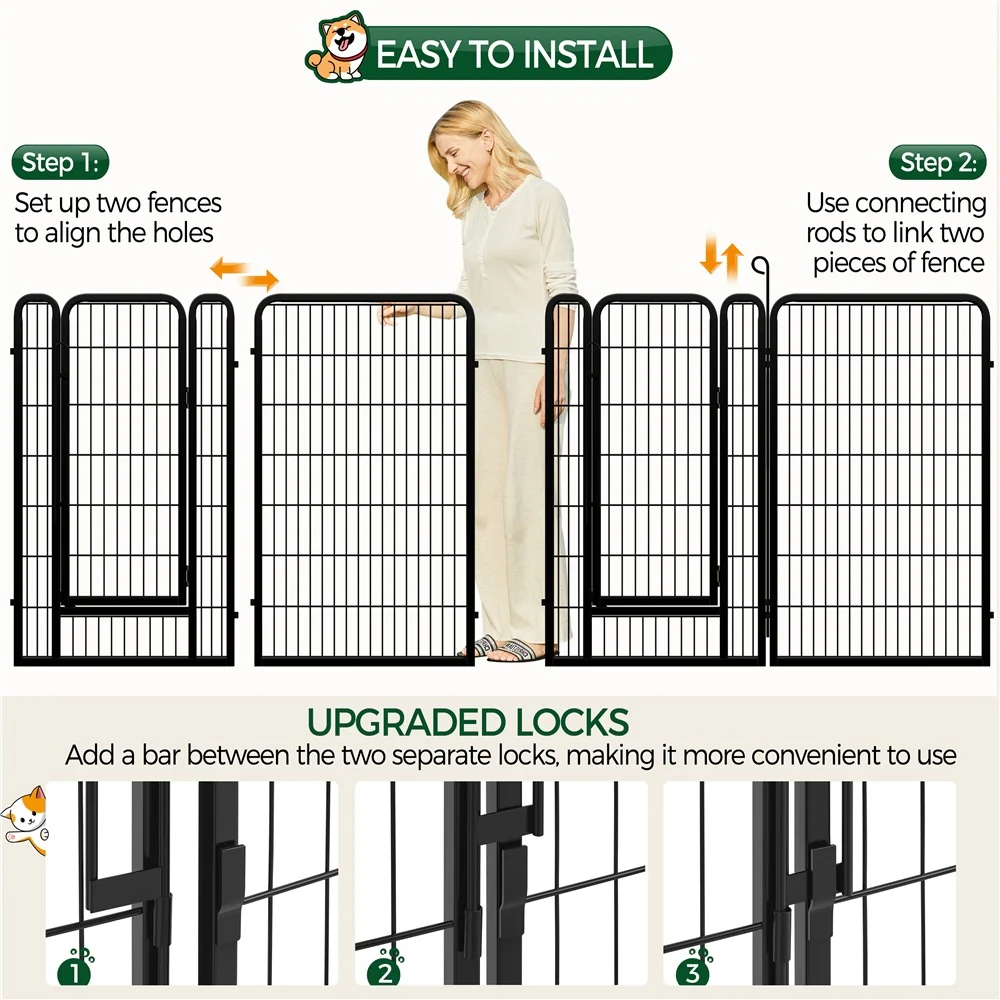 Yaheetech 47.5″ Tall 6/8 Panels Dog Playpen Outdoor - Image 6