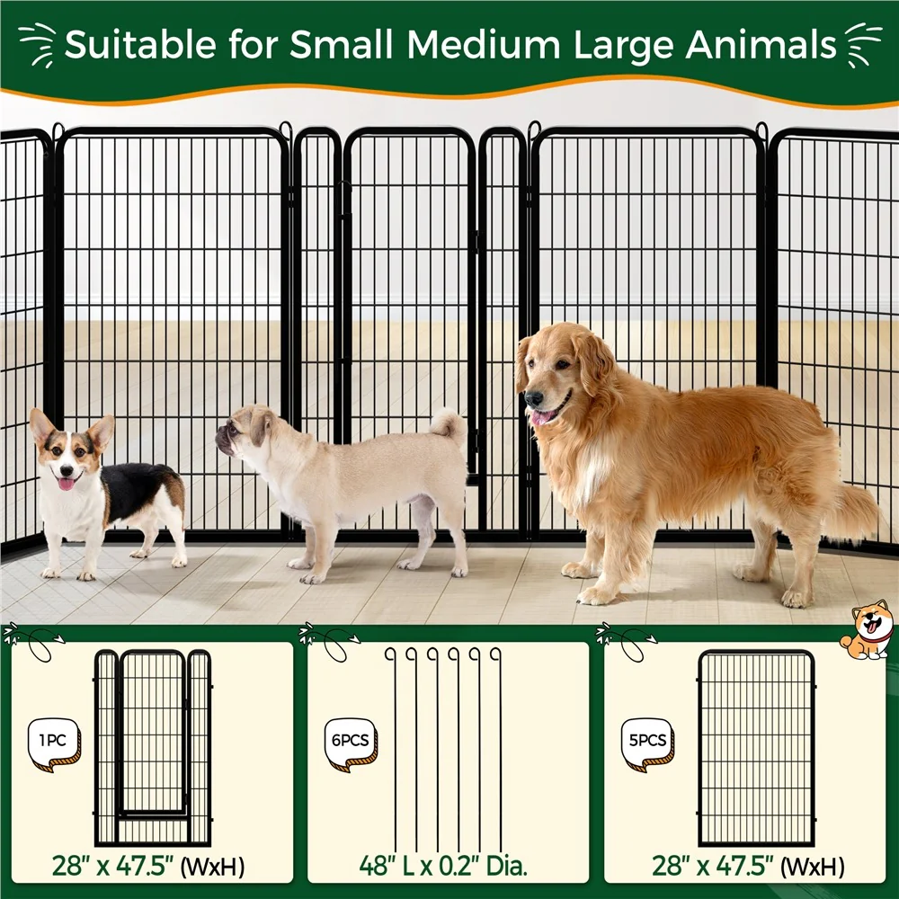 Yaheetech 47.5″ Tall 6/8 Panels Dog Playpen Outdoor - Image 7