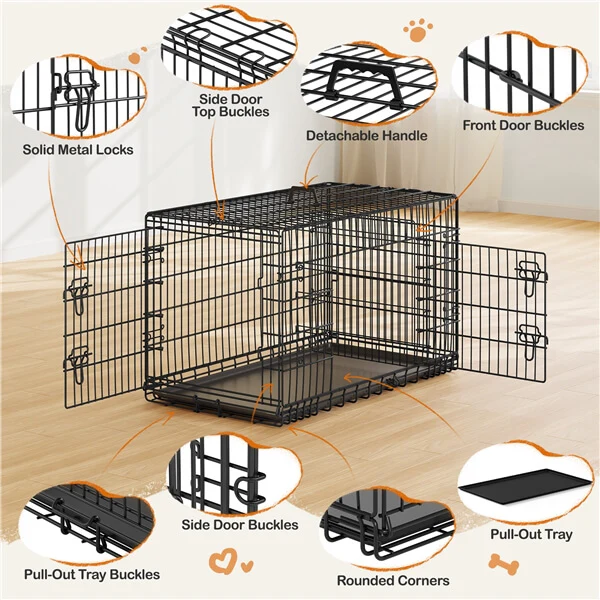 Yaheetech Double Door Dog Crate - Image 13