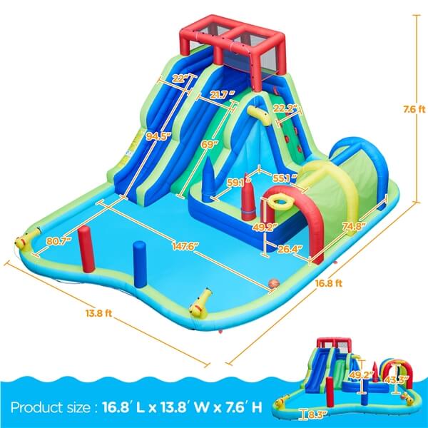 Yaheetech Double Lane Water Slide Combo - Image 3