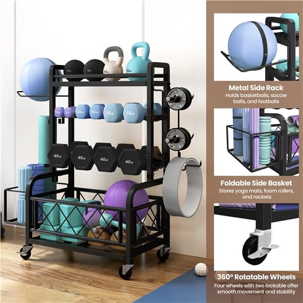 Yaheetech Dumbbell Rack Yoga Mat Storage Rack - Image 4