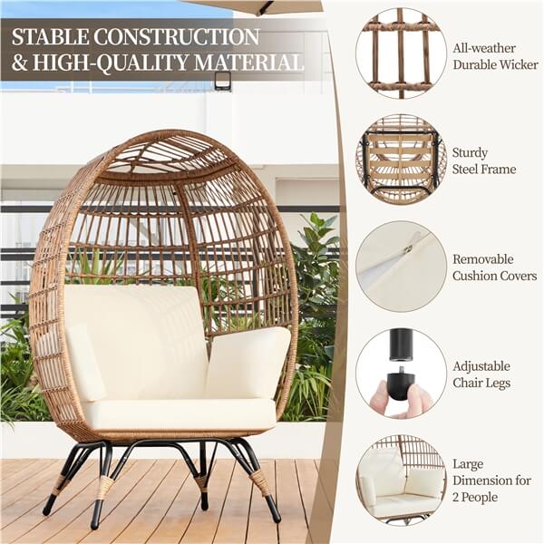 Yaheetech Egg Rattan Chair - Image 7
