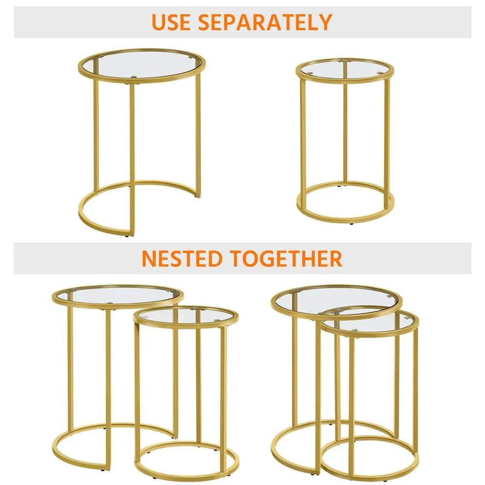 Yaheetech End Table Set Gold - Image 5