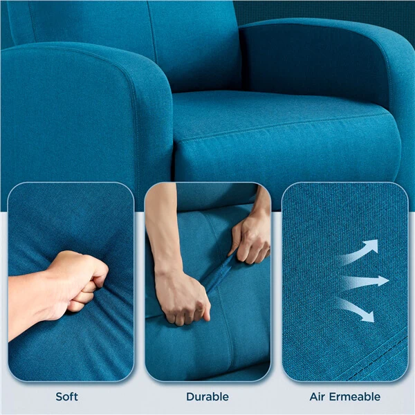 Yaheetech Fabric Recliner Chair Blue - Image 6