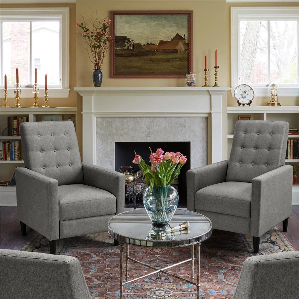 Yaheetech Fabric Recliner Chair Mid-Century Modern Recliner - Image 10