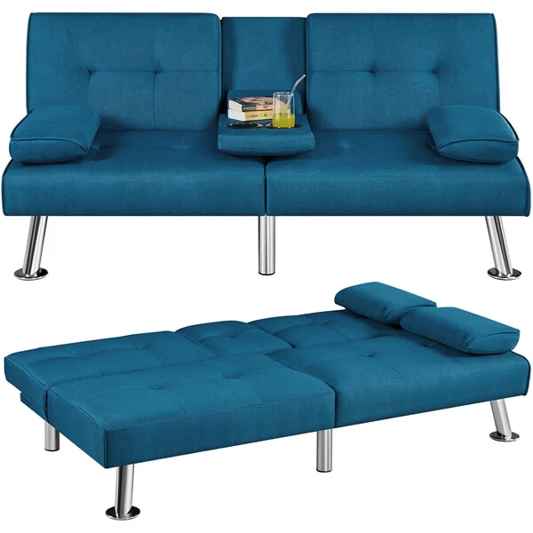 Yaheetech Convertible Sofa Bed Adjustable Fabric Couch - Image 3
