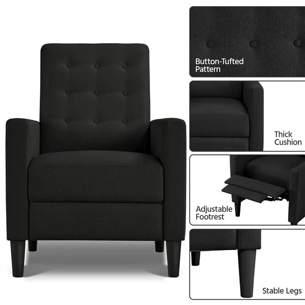 Yaheetech Faux Leather Recliner Sofa - Image 4