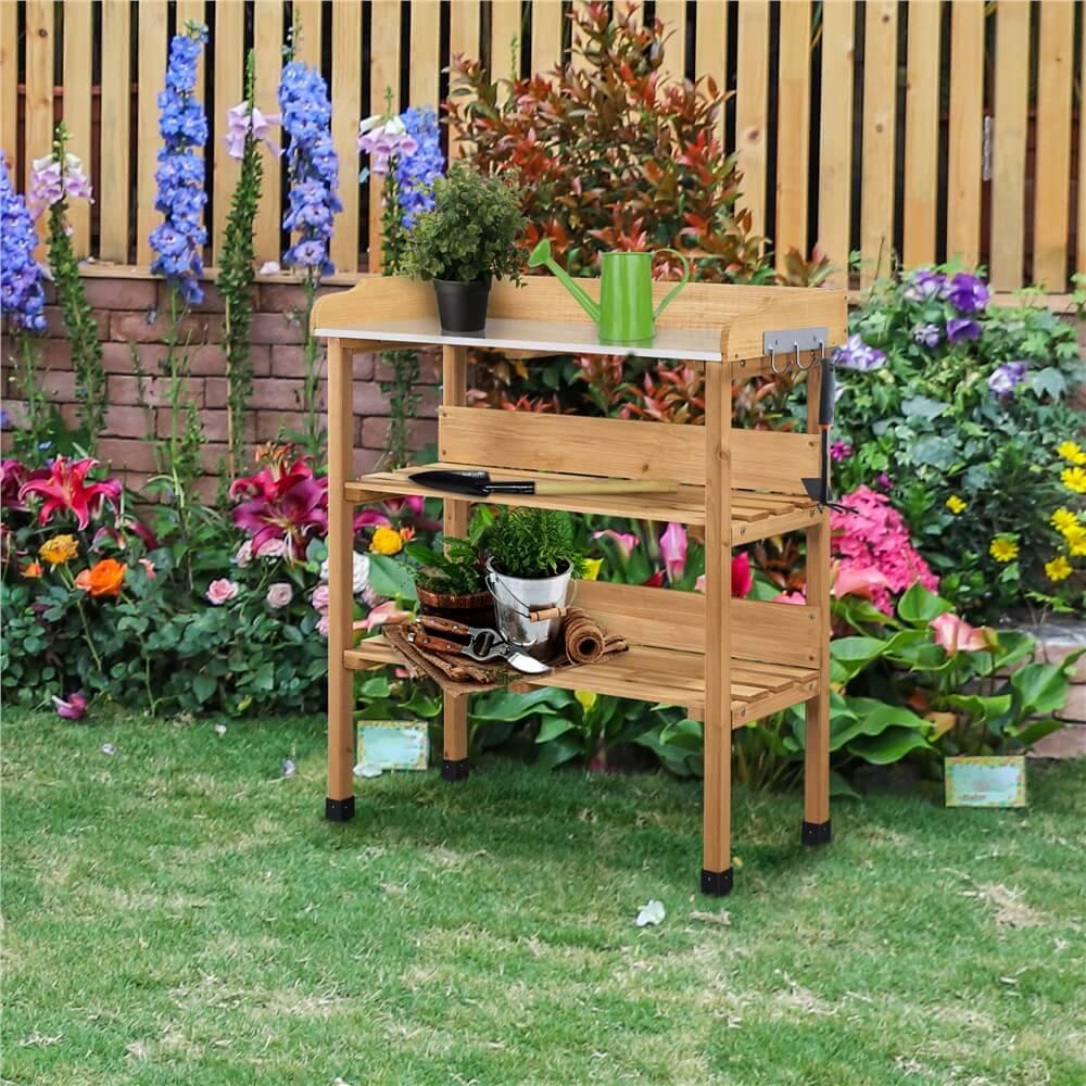 Yaheetech Firwood Potting Bench - Image 11