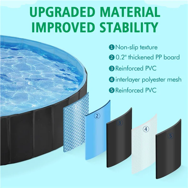 Yaheetech Foldable Hard Plastic Extra Large Dog Pet Bath Swimming Pool - Image 7