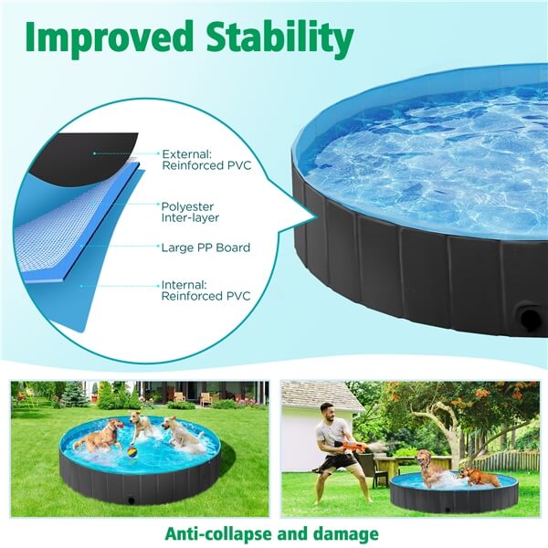 Yaheetech Foldable Hard Plastic Extra Large Dog Pet Bath Swimming Pool - Image 9
