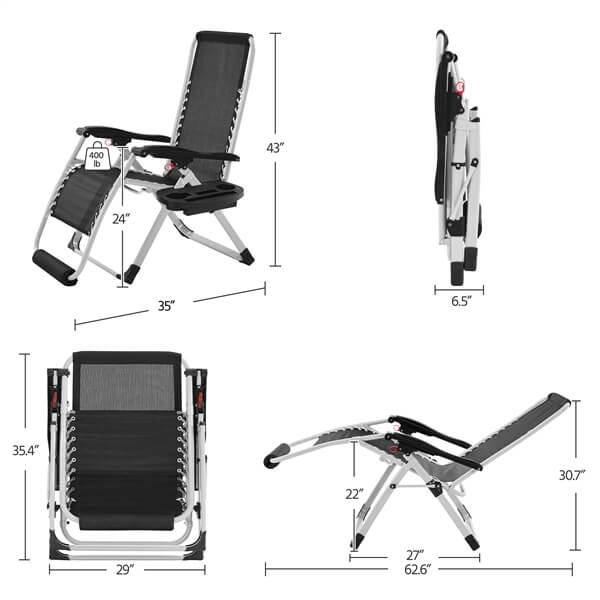 Yaheetech Foldable Premium Reclining Lounge Recliner - Image 4