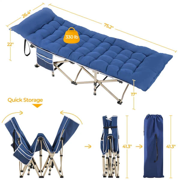Yaheetech Folding Camping Cot Portable Outdoor Bed for Adults - Image 4