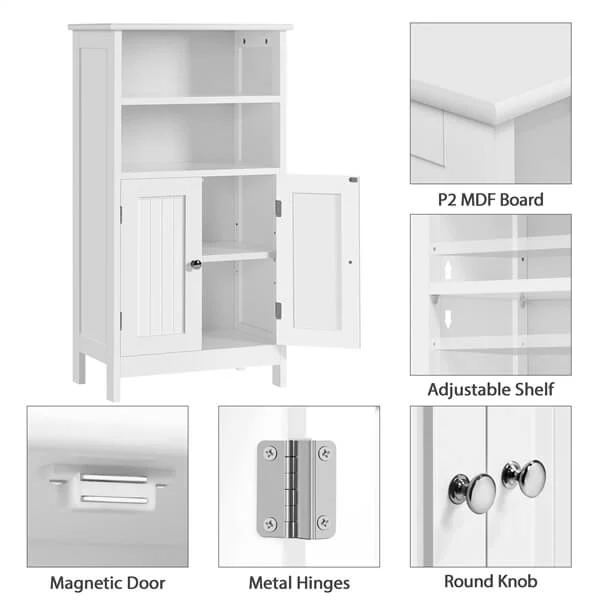 Yaheetech Free Standing Cabinet with Double Door and Adjustable Shelf - Image 4