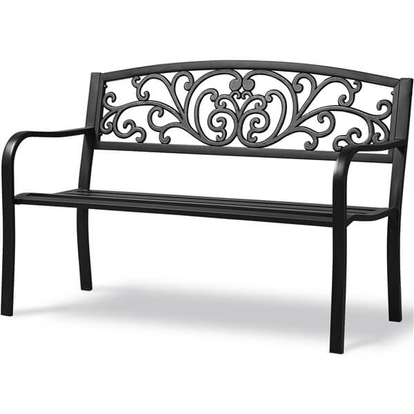Yaheetech Garden Metal Bench - Image 3