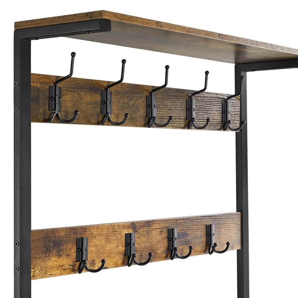 Yaheetech Hall Tree with Bench and Shoe Storage - Image 3