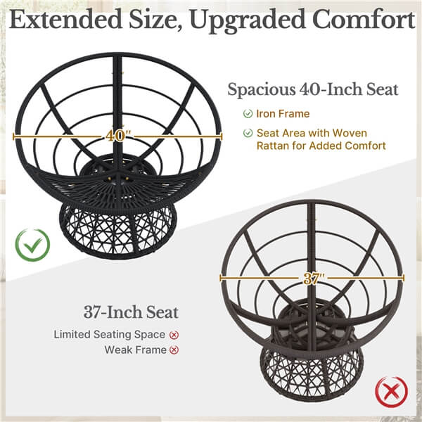 Yaheetech Indoor Papasan Chairs with Thick Tufted Cushions and Frame - Image 8