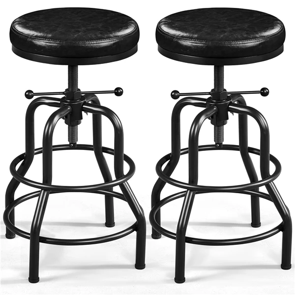 Yaheetech Industrial Bar Stools Vintage Counter Height Adjustable Metal Bar Stool - Image 4