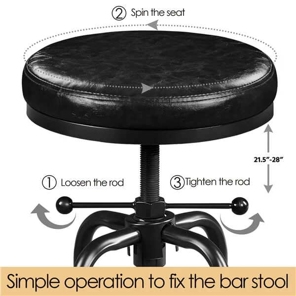 Yaheetech Industrial Bar Stools Vintage Counter Height Adjustable Metal Bar Stool - Image 6