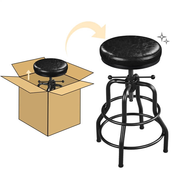 Yaheetech Industrial Bar Stools Vintage Counter Height Adjustable Metal Bar Stool - Image 7